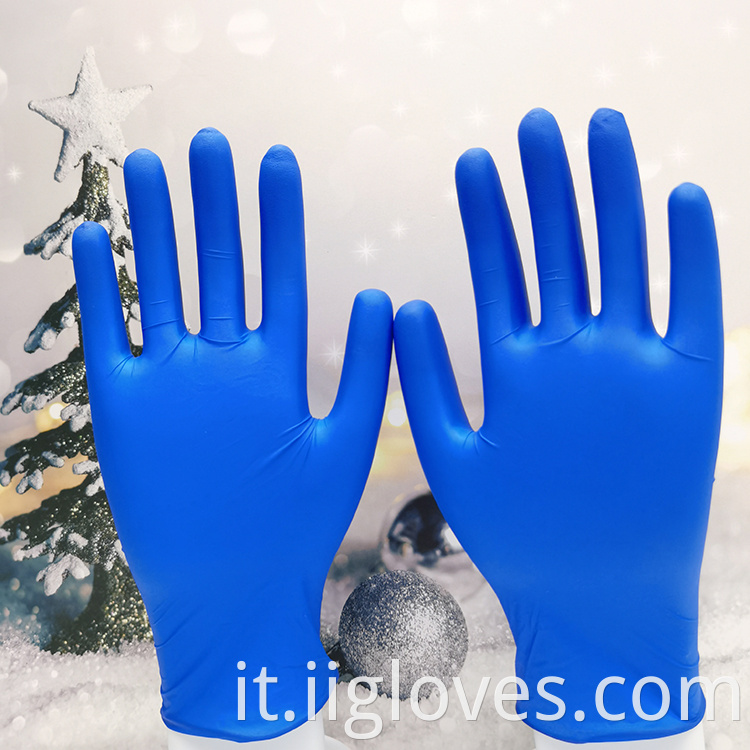 Guanti di nitrile senza polvere bianco blu all'ingrosso a blu senza polvere con singo di alta qualità usi guanti nitrile